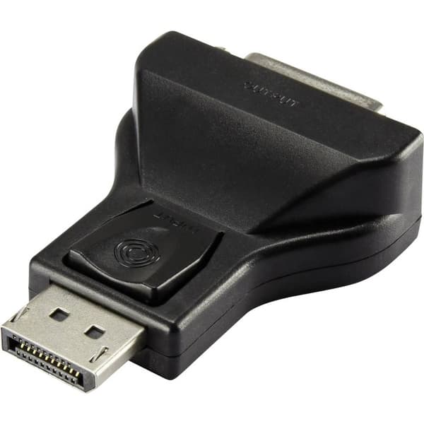 Renkforce RF-4212237 DisplayPort / DVI Adapter [1x DisplayPort hane - 1x DVI-hona 24+5 pol] Svart