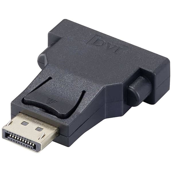 Renkforce RF-4212237 DisplayPort / DVI Adapter [1x DisplayPort hane - 1x DVI-hona 24+5 pol] Svart