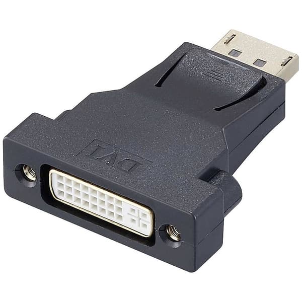 Renkforce RF-4212237 DisplayPort / DVI Adapter [1x DisplayPort hane - 1x DVI-hona 24+5 pol] Svart