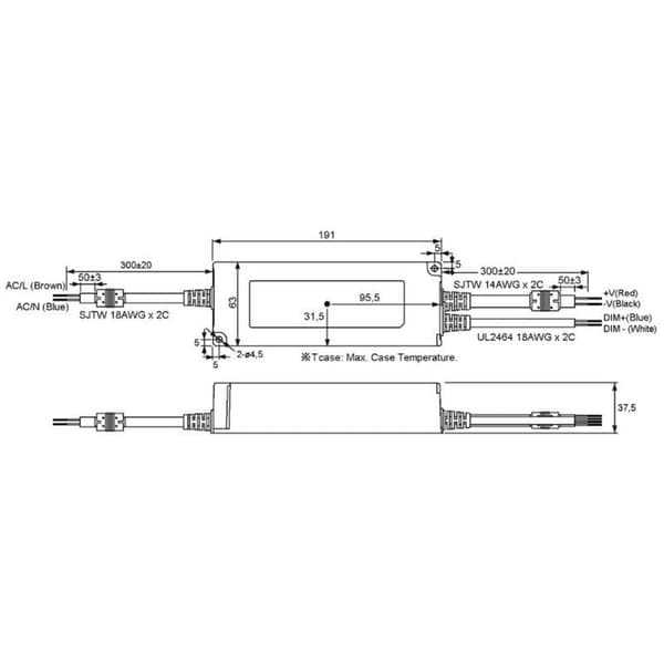Mean Well PWM-120-12 LED driver, LED transformator Konstantspänning, Konstantström 120 W 10 A 12 V/DC dimbar, PFC-krets