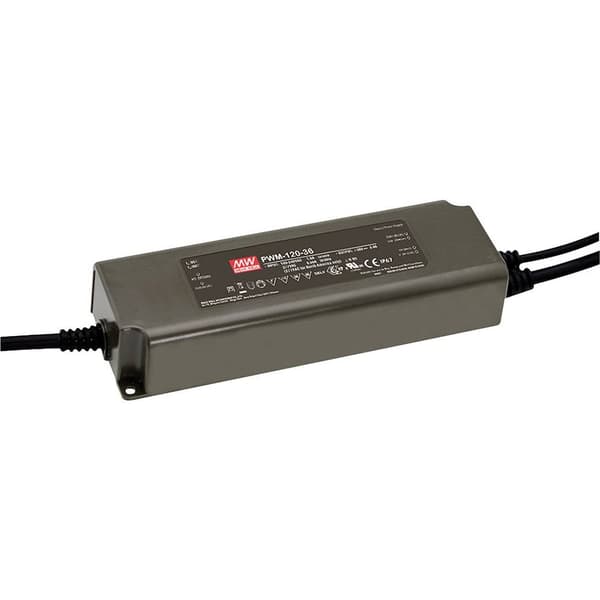 Mean Well PWM-120-12 LED driver, LED transformator Konstantspänning, Konstantström 120 W 10 A 12 V/DC dimbar, PFC-krets