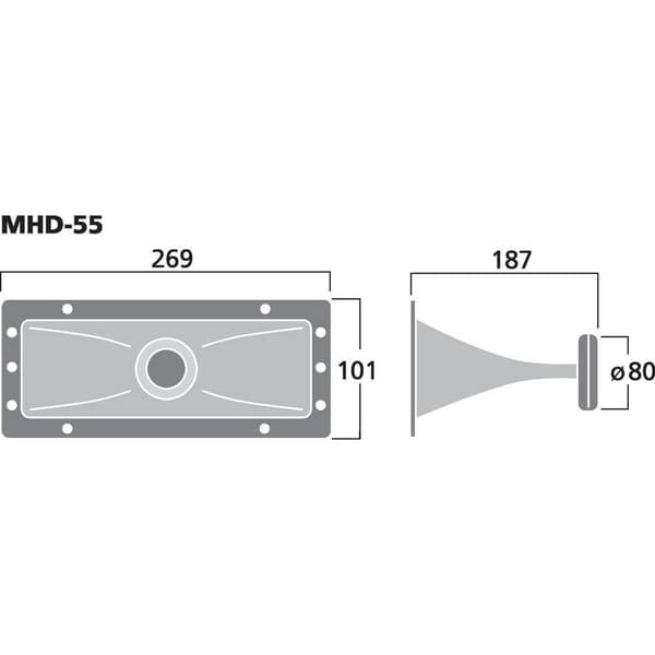 Monacor MHD-55 Diskanthögtalare horn med drivrutin 30 W 8 Ω