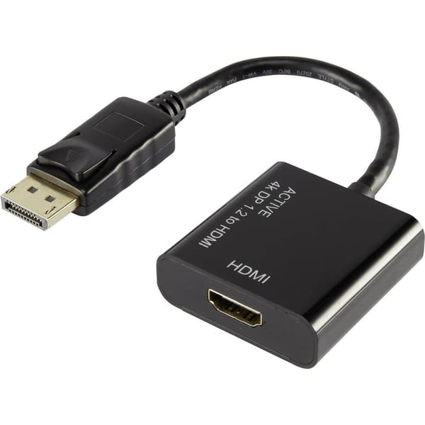 Renkforce RF-4222524 DisplayPort / HDMI Adapter [1x DisplayPort hane - 1x HDMI hona] Svart guldpläterad kontakt 10.00 c