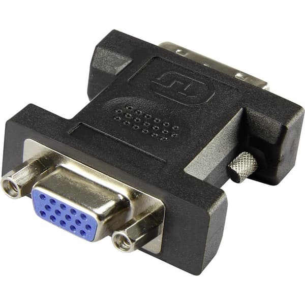 Renkforce RF-4212222 DVI / VGA Adapter [1x DVI-hane 24+5 pol - 1x VGA hona] Svart