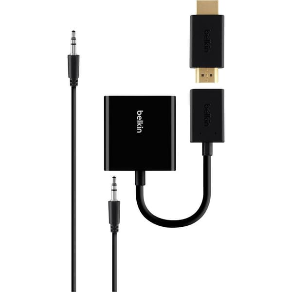 Belkin B2B137-BLK HDMI / VGA Adapter [1x HDMI hona - 1x VGA hona, Telejack 3.5 mm] Svart 10.00 cm
