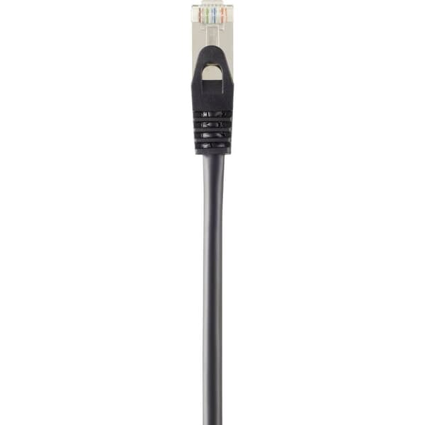 Renkforce RF-4394130 RJ45 Nätverkkabel, Patchkabel CAT 5e F/UTP 3.00 m Svart Förlängningskabel med låsskydd, guldpläter