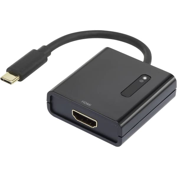 Renkforce RF-4472892 USB / HDMI Adapter [1x USB-C® hane - 1x HDMI hona] Svart guldpläterad kontakt 15.00 cm