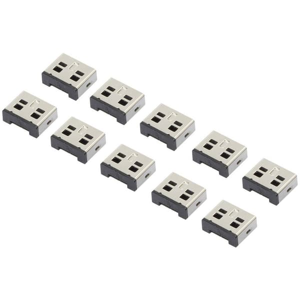 Renkforce rf-USBBlocker-02 USB-portlås Set 10 st Silver utan nyckel