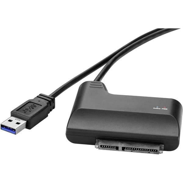 Renkforce Hårddiskar/SSD Adapter [1x USB 3.2 Gen 1 A hane (USB 3.0) - 1x SATA-kombi hane 7+15 pol] 0.30 m guldpläterad