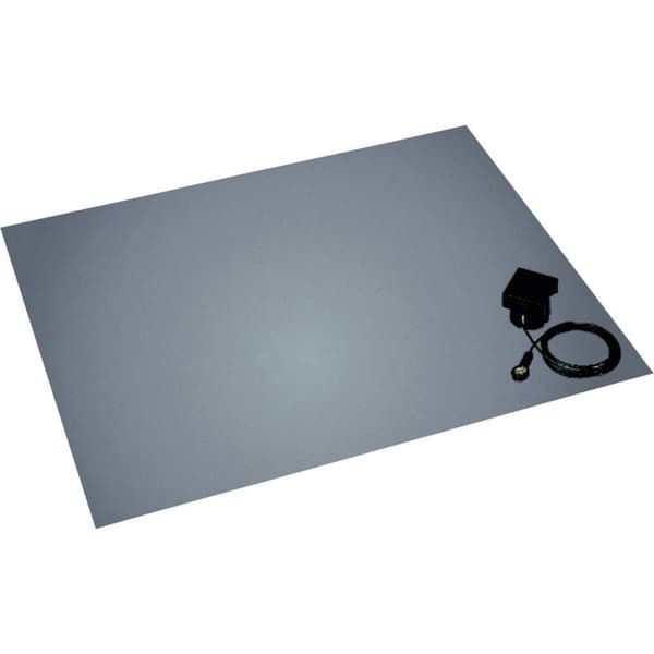 BJZ C-211 152 10,3 ESD-golvmatta-set Platinagrå (L x B x H) 1500 x 1200 x 3.5 mm inkl. jordningskontakt