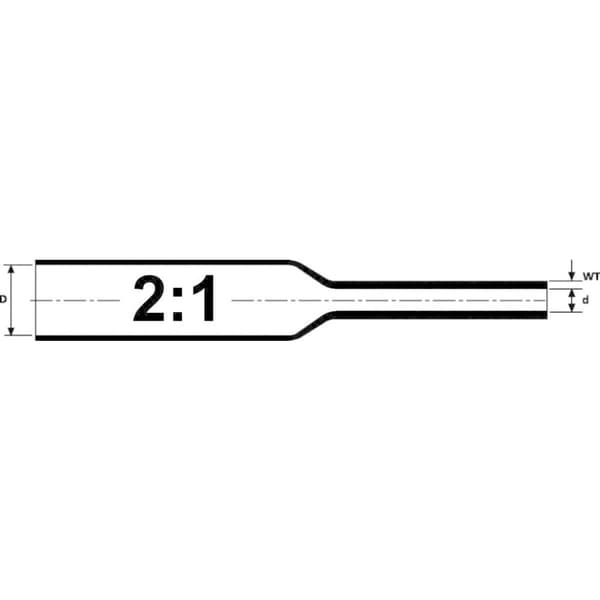 HellermannTyton 300-31900 Krympslang utan lim Svart 19.10 mm 9.50 mm Krympförhållande:2:1 5 m