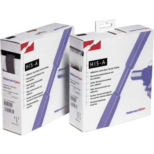 HellermannTyton 308-12400 Krympslang med lim 24 mm 8 mm Krympförhållande:3:1 3 m