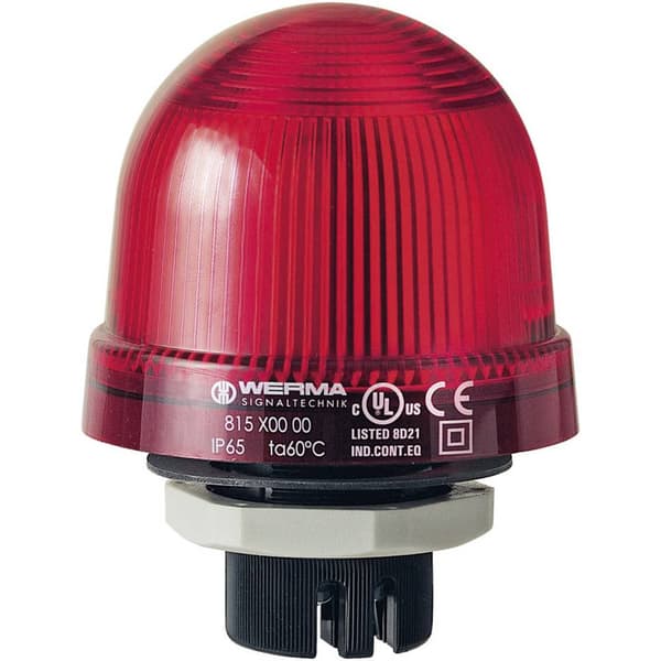 Werma Signaltechnik Signallampa 815.100.00 815.100.00 Röd Kontinuerligt ljus 12 V/AC, 12 V/DC, 24 V/AC, 24 V/DC, 48 V/A