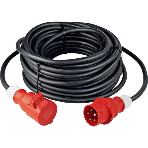 AS Schwabe 61027 Ström Förlängningskabel 32 A Svart 10.00 m H07RN-F 5G 4 mm²