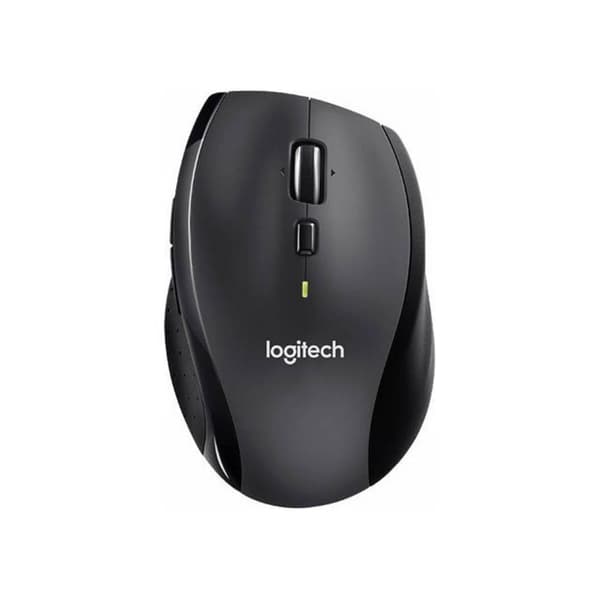 Logitech M705 Marathon Ergonomisk mus Trådlös Laser Svart, Silver 7 Knappar 1000 dpi Ergonomisk