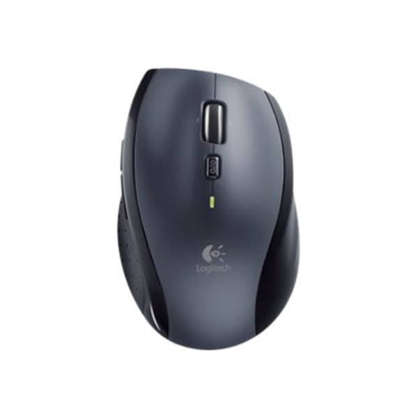 Logitech M705 Marathon Ergonomisk mus Trådlös Laser Svart, Silver 7 Knappar 1000 dpi Ergonomisk