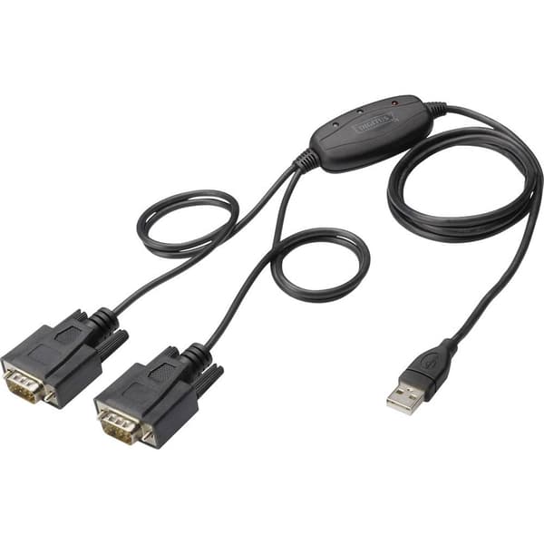 Digitus USB 1.1, Seriell Adapter [1x USB 2.0 A hane - 2x D-SUB hane 9-pol] 1.20 m