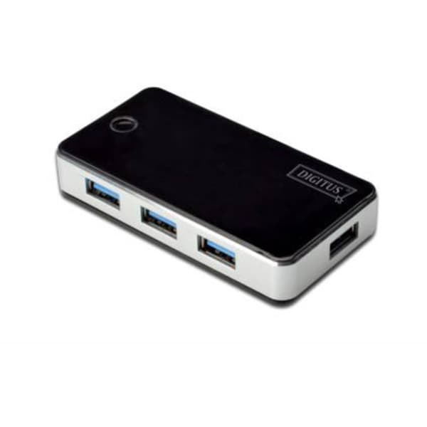 Digitus DA-70231 4 Port USB-Hub 3.0 Svart, Silver