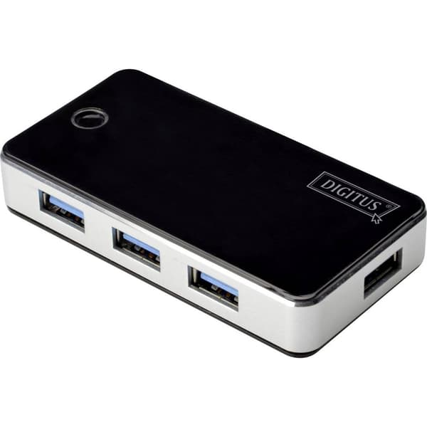 Digitus DA-70231 4 Port USB-Hub 3.0 Svart, Silver