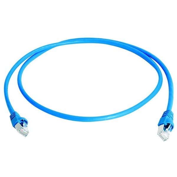 Telegärtner 100009129 RJ45 Nätverkkabel, Patchkabel CAT 6A S/FTP 50.00 m Blå Flamskyddsmedel, Halogenfri, UL-certifiera