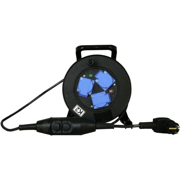Kopp 144815001 Kabelvinda med personskydd PRCD-S 230 V Svart, Blå IP44