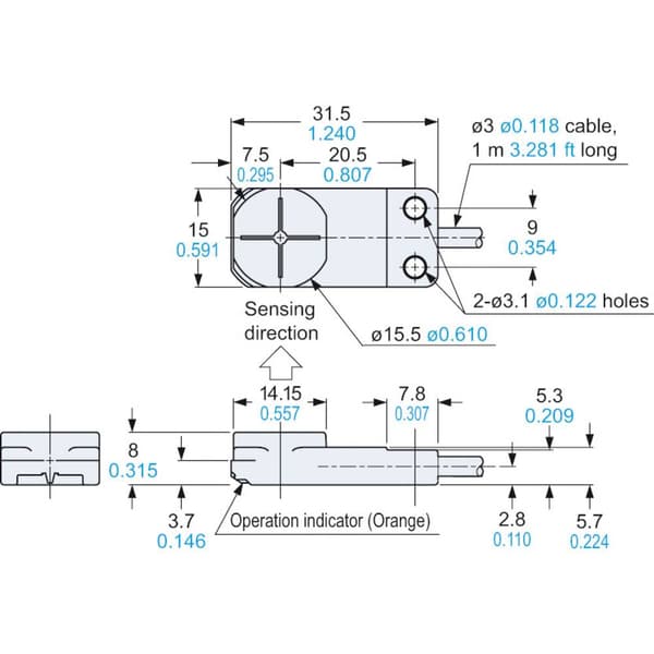Panasonic Beröringsfri givare induktiv PNP GX-F15A-P