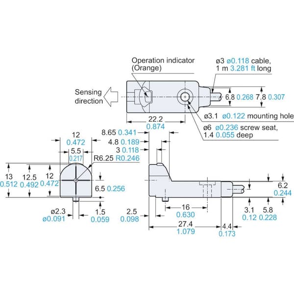 Panasonic Beröringsfri givare induktiv 12 x 7,1 mm NPN GX-H12A