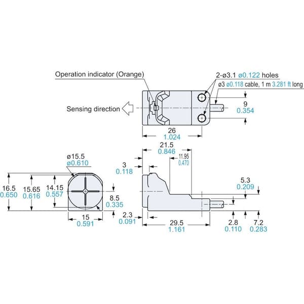 Panasonic Beröringsfri givare induktiv NPN GX-H15A
