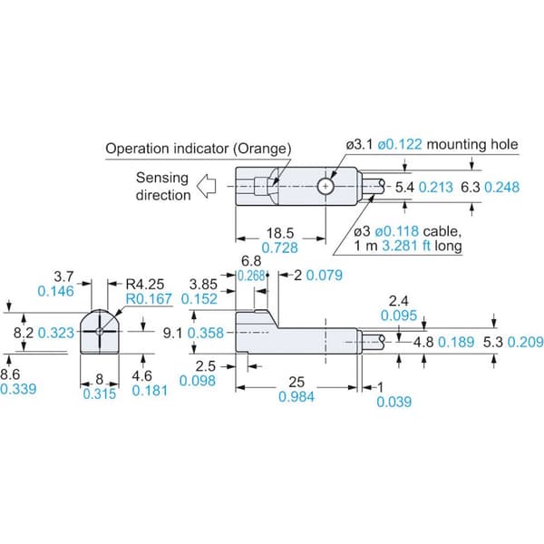 Panasonic Beröringsfri givare induktiv PNP GX-H8A-P