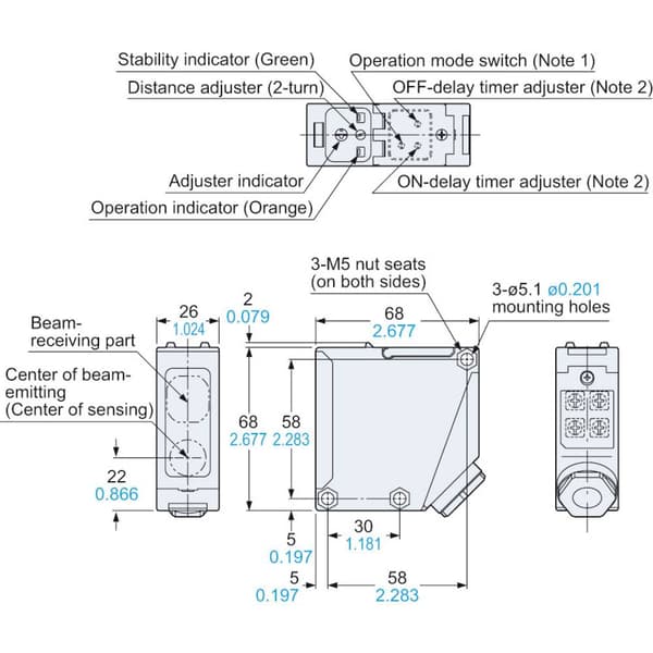Panasonic Triangulerings-ljuskännare EQ502T EQ502T 1 st