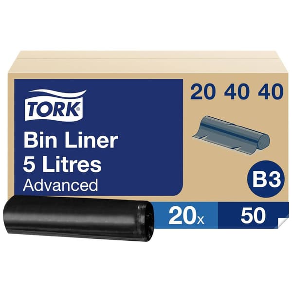 TORK Advanced 204040 Sopsäck 5 l Plast Svart 1000 st