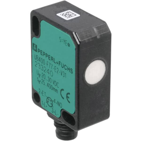 Pepperl+Fuchs UB400-F77-E2-V31 Reflexultraljudskännare UB400-F77-E2-V31 PNP, stängare 1 st