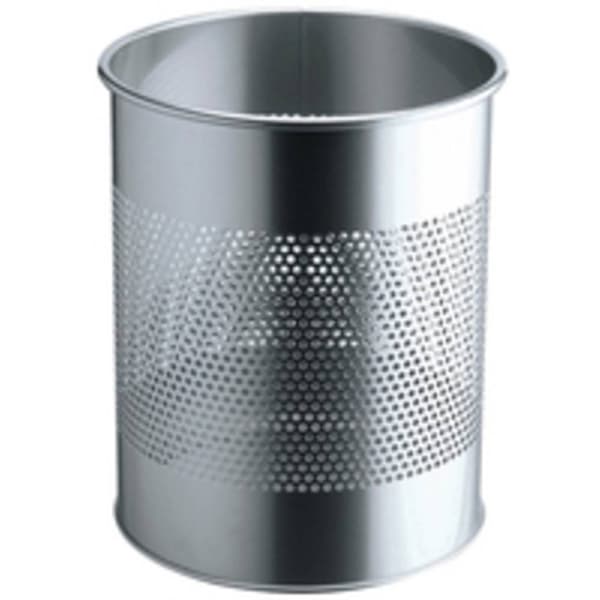 Durable 3310 331023 Papperskorg 15 l (Ø x H) 260 mm x 315 mm Metall Silver 1 st