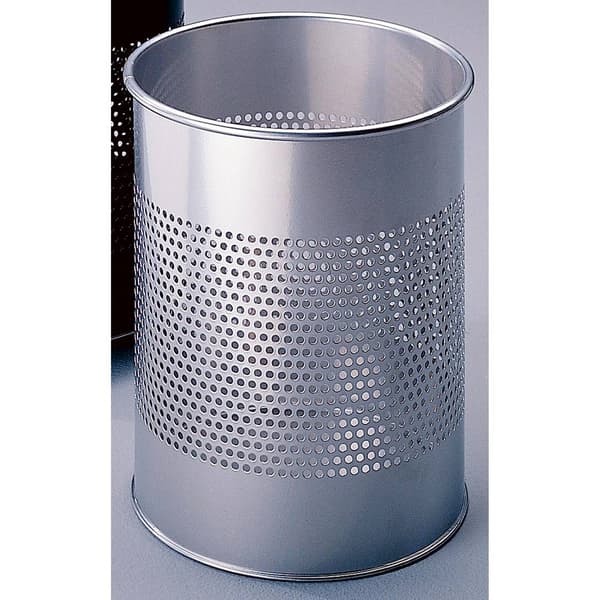 Durable 3310 331023 Papperskorg 15 l (Ø x H) 260 mm x 315 mm Metall Silver 1 st