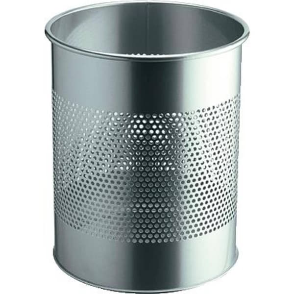 Durable 3310 331023 Papperskorg 15 l (Ø x H) 260 mm x 315 mm Metall Silver 1 st