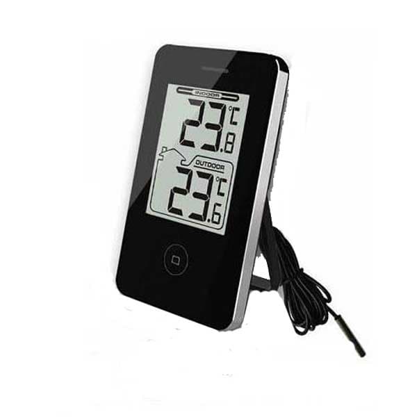 Digital termometer Svart, ute/inne 217