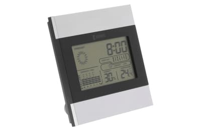 Vejrstation / Lcd Ur Indendørs Grå/Sort
