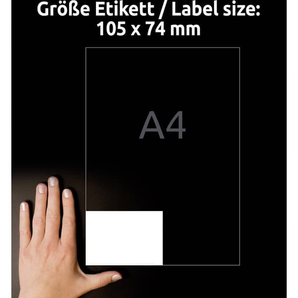 Avery-Zweckform 3427 Universaletiketter 105 x 74 mm Papper Vit 800 st Permanent Bläckstråleskrivare, Laser, Laser, färg