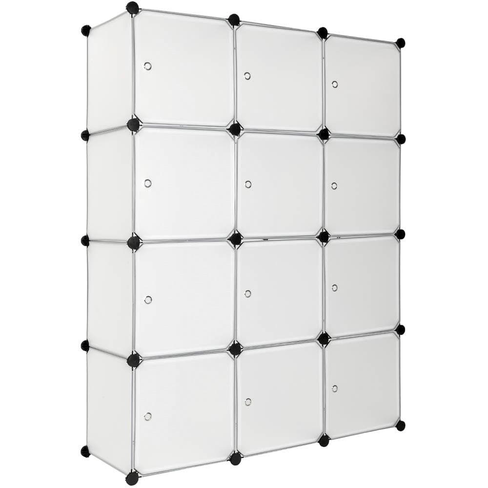 Reolsystem med 12 skabselementer, 600 liter Katja - hvid