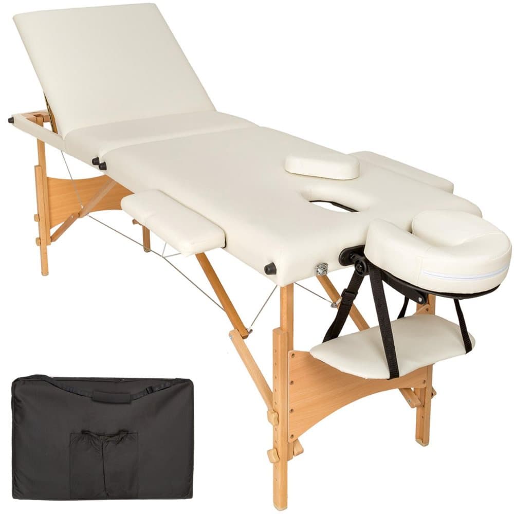 Massagebriks med 3 zoner, polstring + taske - beige