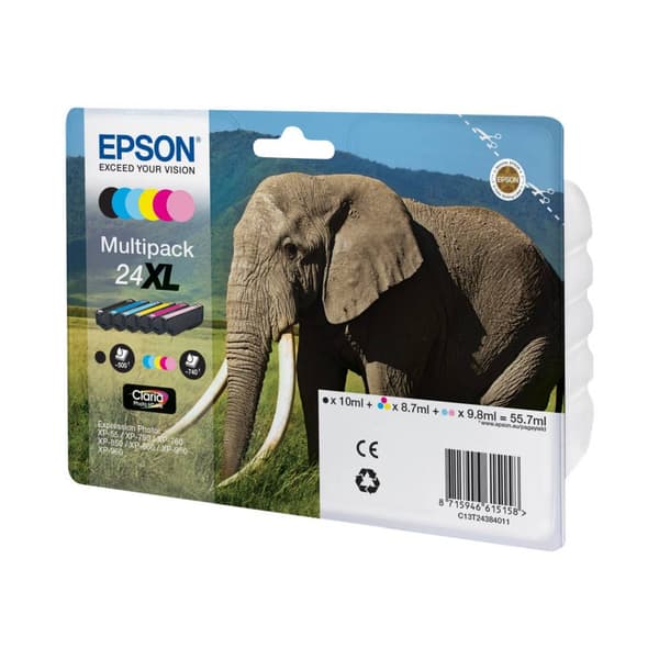 Epson Bläck T2438, 24XL Original Kombi-pack Svart, Cyan, Magenta, Gul, Ljus cyan, Ljus magenta C13T24384011