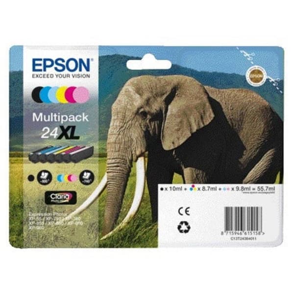 Epson Bläck T2438, 24XL Original Kombi-pack Svart, Cyan, Magenta, Gul, Ljus cyan, Ljus magenta C13T24384011