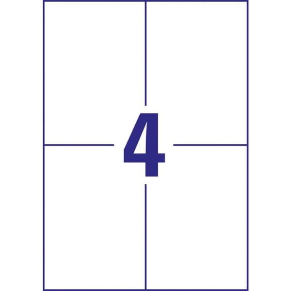 Avery-Zweckform L4719REV-20 Folieetiketter 105 x 148 mm Polyesterfilm Vit 80 st Repositionerbart Laser, färg, Laser, Fä