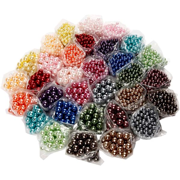 Vaxpärlor Mixade färger - 4700 pärlor - 6 och 10 mm