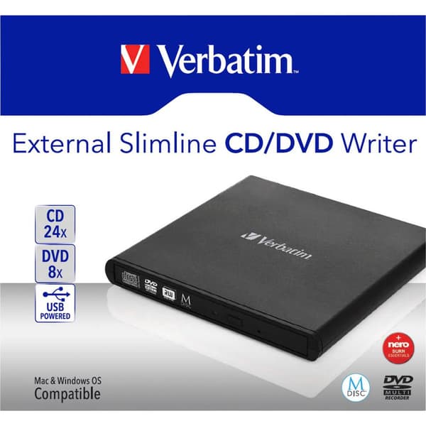 Verbatim 98938 DVD-brännare extern Box USB 2.0 Svart