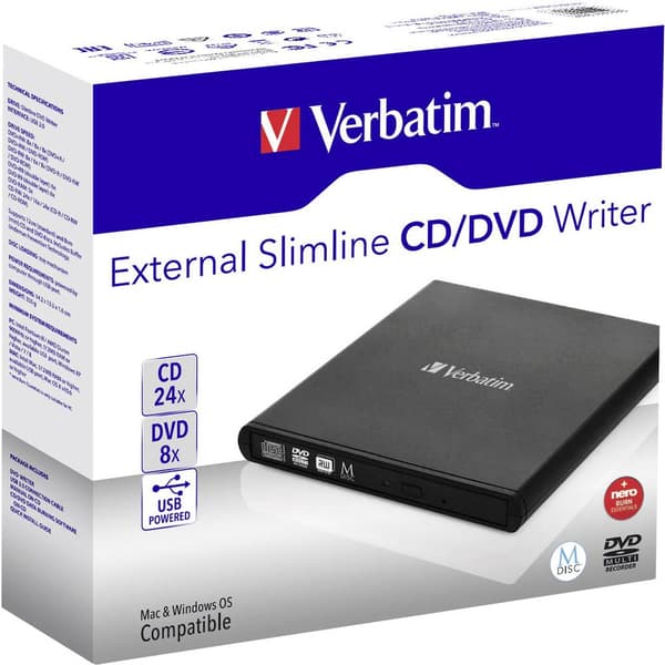 Verbatim 98938 DVD-brännare extern Box USB 2.0 Svart