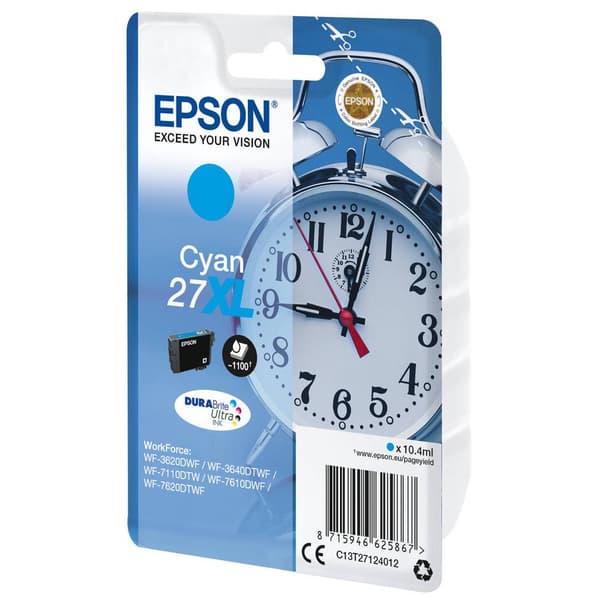 Epson Bläck T2712, 27XL Original Cyan C13T27124012