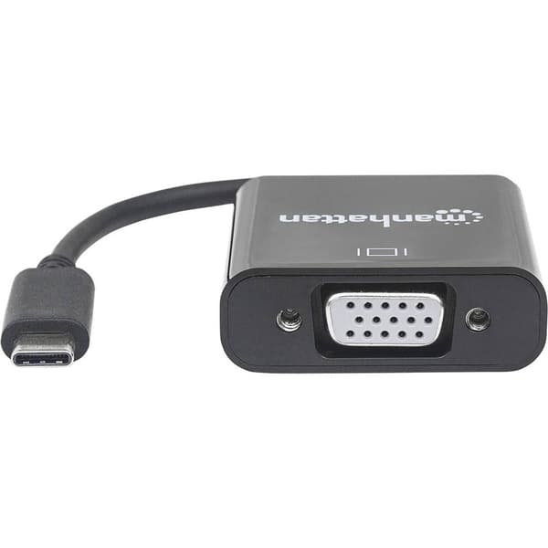 Manhattan 151771 USB / VGA Adapter [1x USB 3.2 Gen 1 C hane (USB 3.1) - 1x VGA hona] Svart Färgkodad, Flexibel, Foliesk