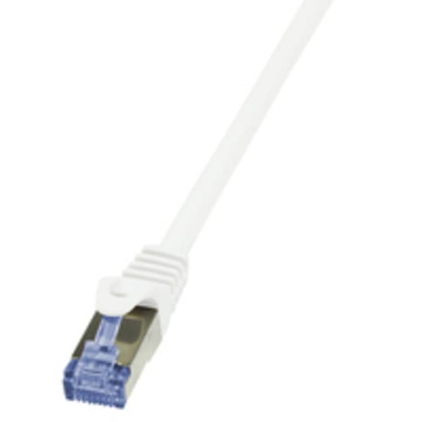 LogiLink CQ3111S RJ45 Nätverkkabel, Patchkabel CAT 6A S/FTP 20.00 m Vit Flamskyddsmedel, med låsskydd 1 st