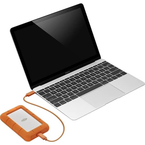 LaCie Rugged 2 TB Extern hårddisk 2.5 USB-C® Silver, Orange STFR2000800